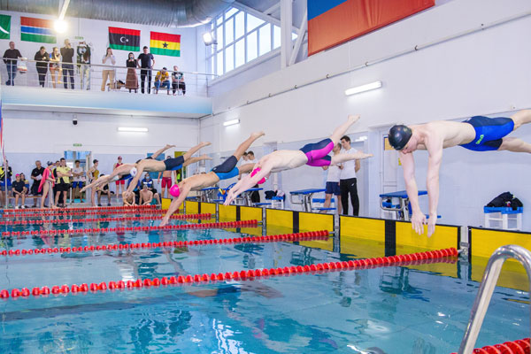 СПОРТСМЕНЫ РЯЗГМУ - ПРИЗЁРЫ СОРЕВНОВАНИЙ ПО ПЛАВАНИЮ СПАРТАКИАДЫ СРЕДИ ВУЗОВ